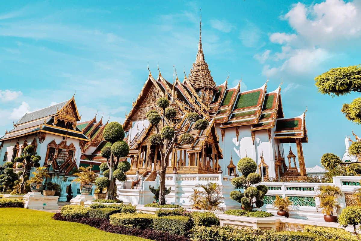 An ornate, traditional palace in Bangkok, Thailand