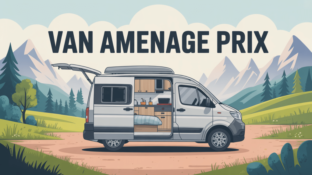 dacia van aménagé prix, van blanc ouvert en montagne