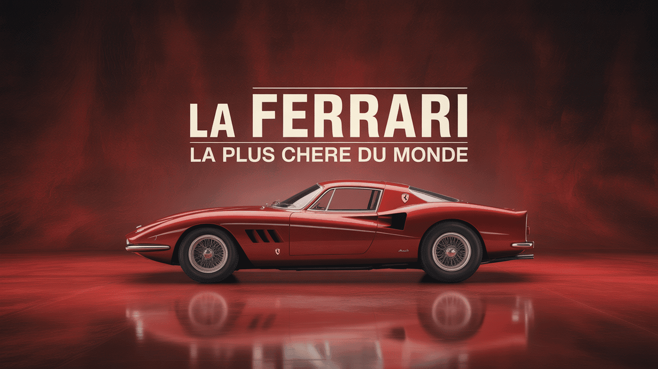 ferrari la plus chère du monde en voiture classique rouge sur fond doré
