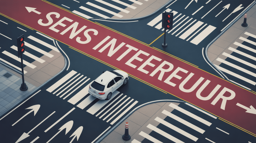 j'ai pris un sens interdit sans faire expres panneau voiture mauvaise direction