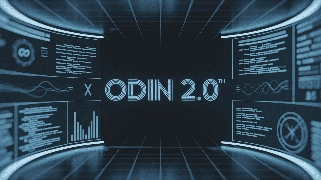 interface futuriste odin 2.0 avec écrans holographiques