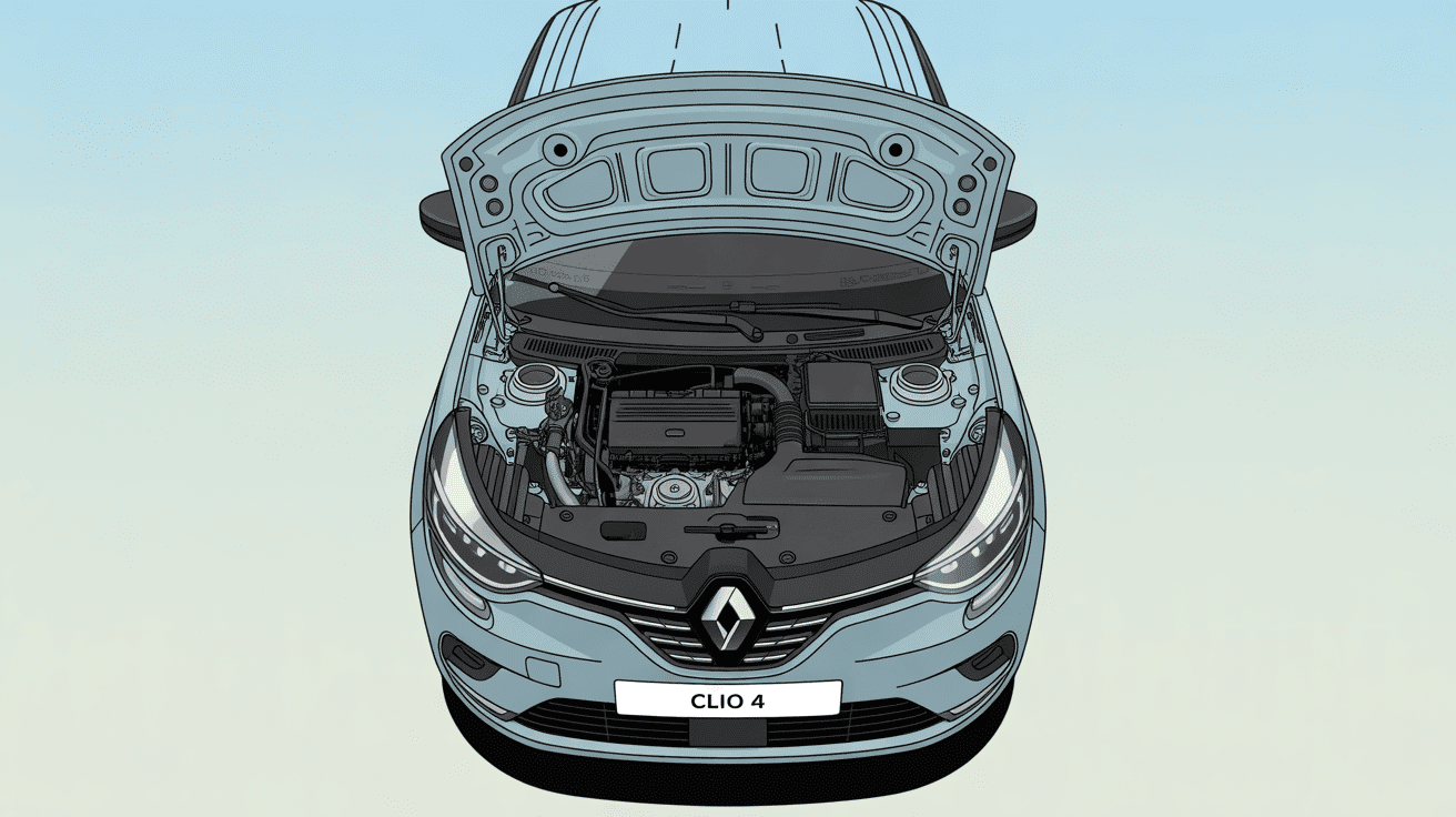 ouvrir capot clio 4 illustration compartiment moteur