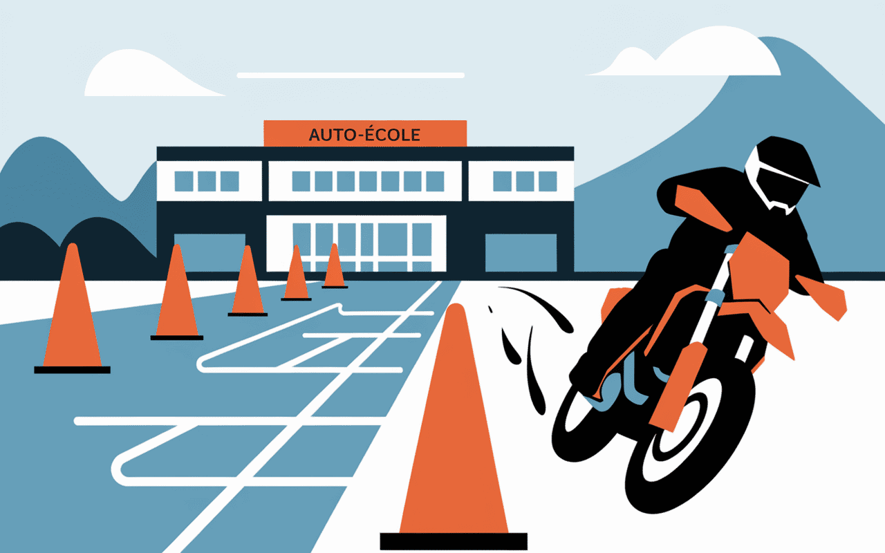 Permis moto Nantes illustration examen pratique