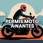 Permis moto Nantes illustration motard route urbaine