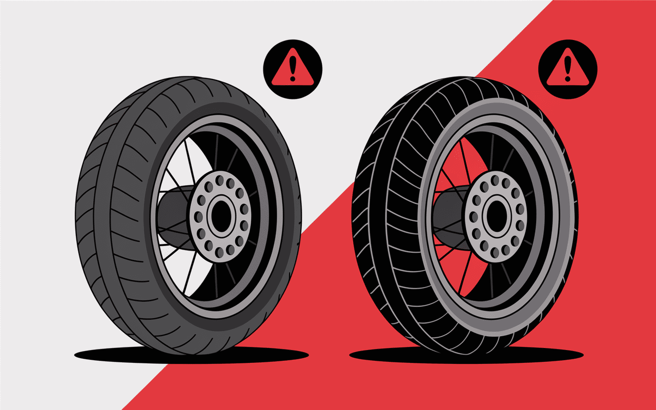 Comparatif pression pneu mt07 pneu gonflé et dégonflé