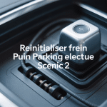 Gros plan bouton réinitialiser frein parking Scenic 2