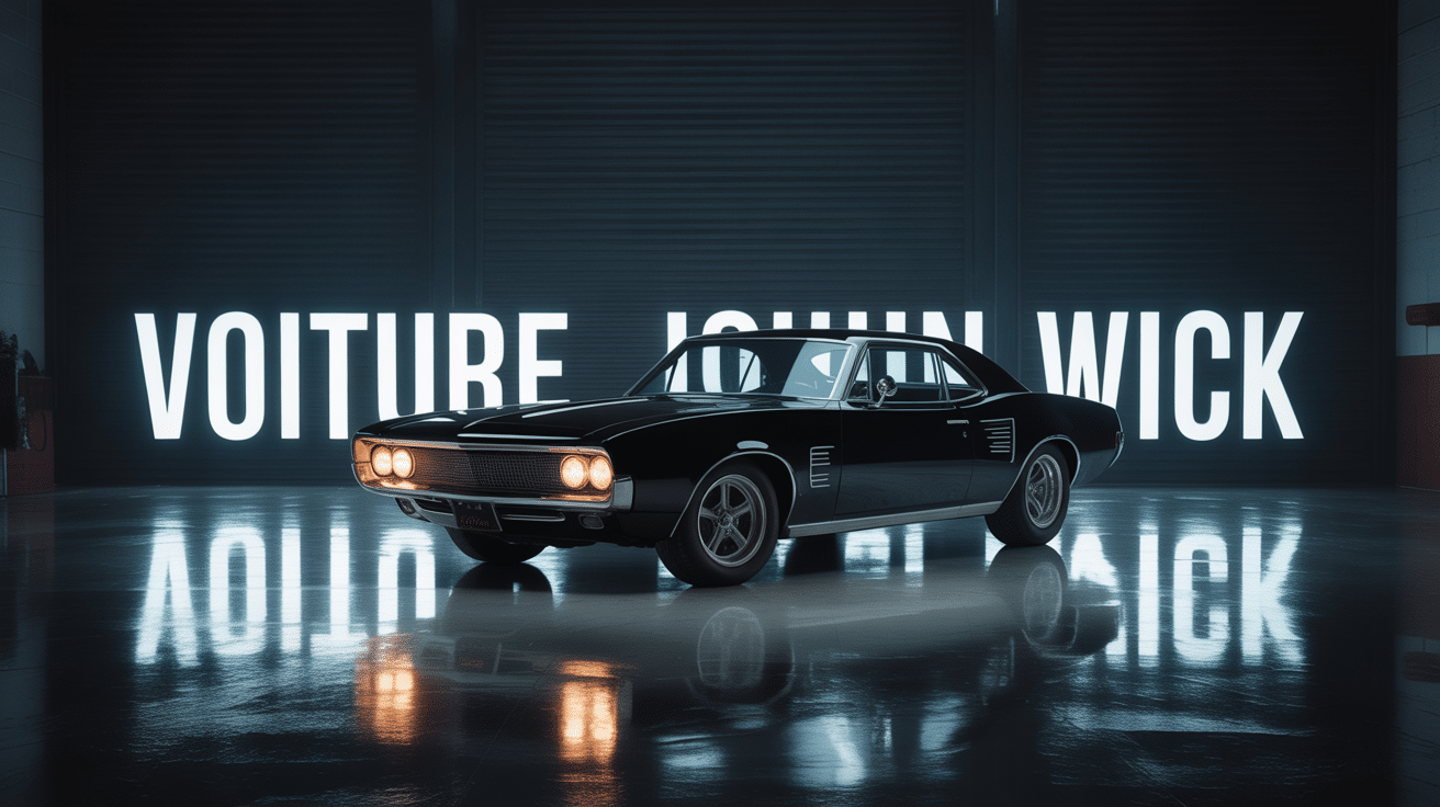 voiture john wick noire garage sombre