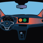 Tableau de bord avec voyants allumés Clio 2