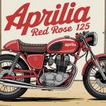 aprilia red rose 125 illustration moto custom vintage