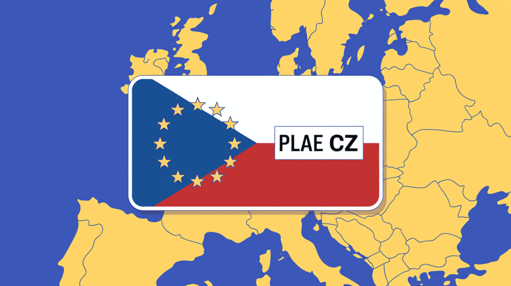 illustration cz plaque carte europe