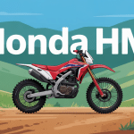 Honda HM moto cross rouge et blanche sur terrain france