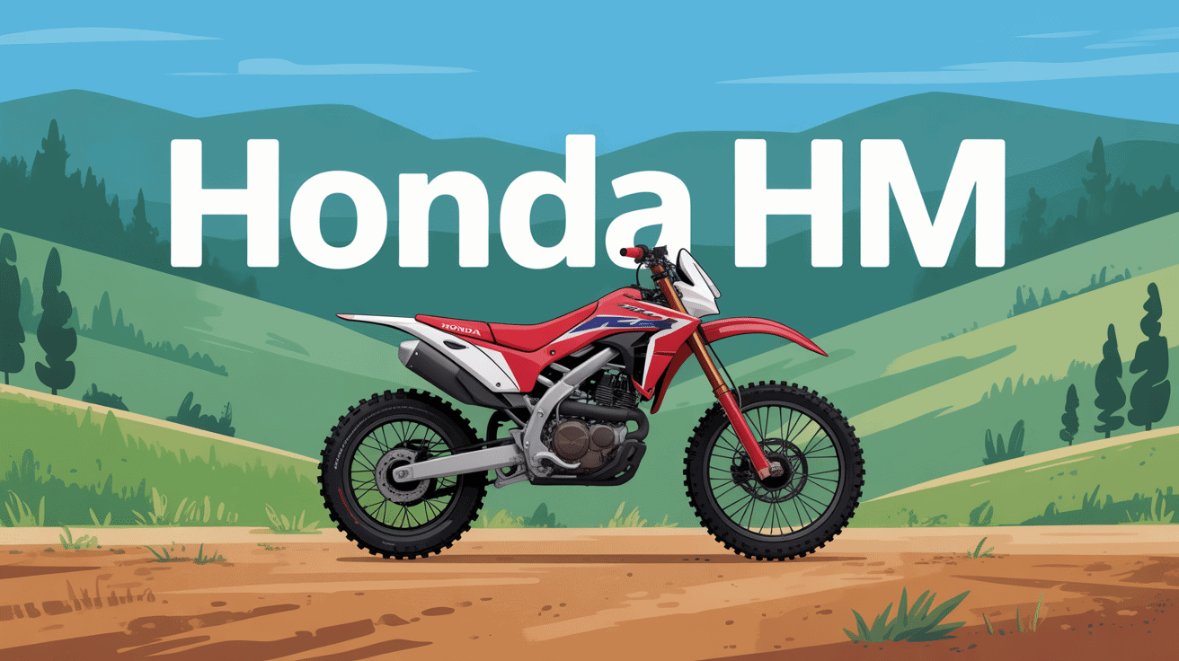 Honda HM moto cross rouge et blanche sur terrain france