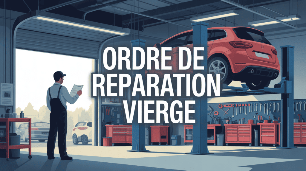 Visuel moderne garage avec ordre de réparation vierge