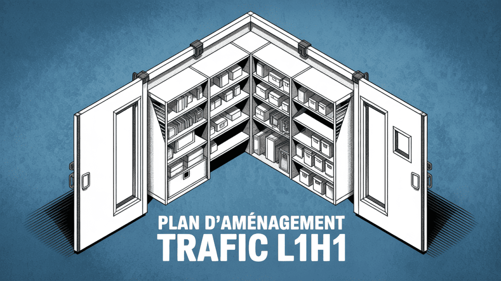 plan amenagement trafic l1h1 illustration vue isometrique