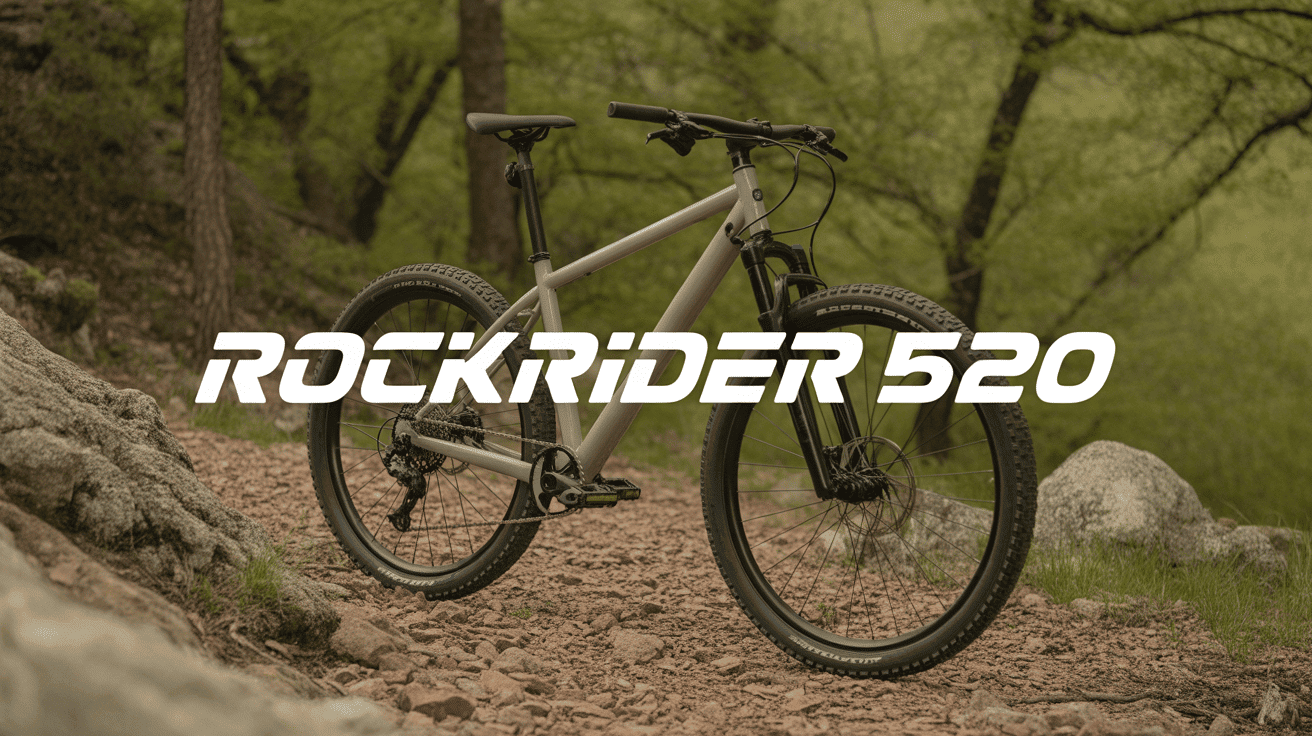 rockrider 520 vtt sur sentier forestier décor naturel