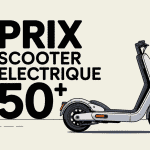 Scooter électrique 50 prix garé en ville illustration