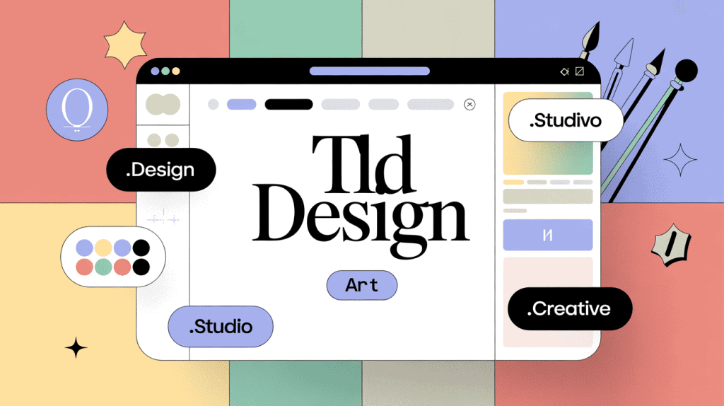 TLD designs interface web extensions flottantes