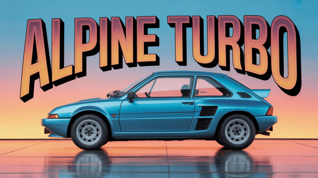 turbo r5 alpine turbo voiture sportive bleue années 80 rétro