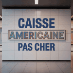 Caisse américaine pas cher blanche exposant une œuvre d'art moderne