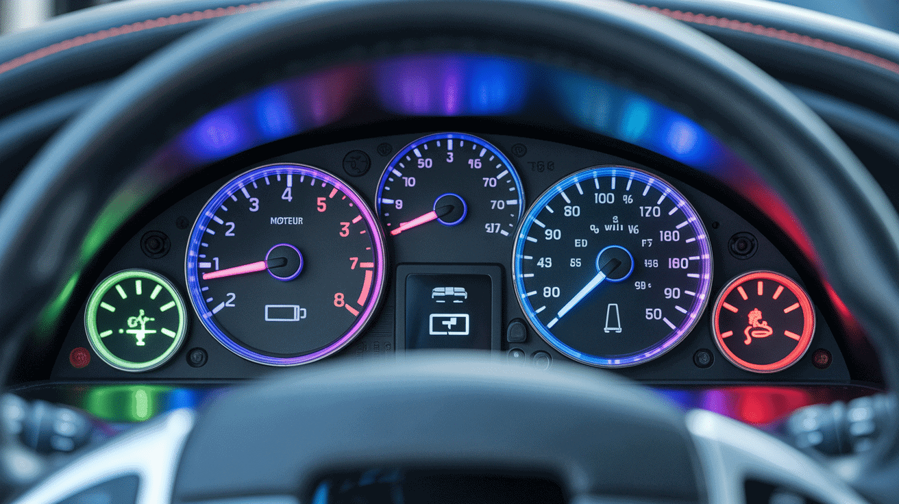 Zoom sur voyants alerte Peugeot 206 symbole