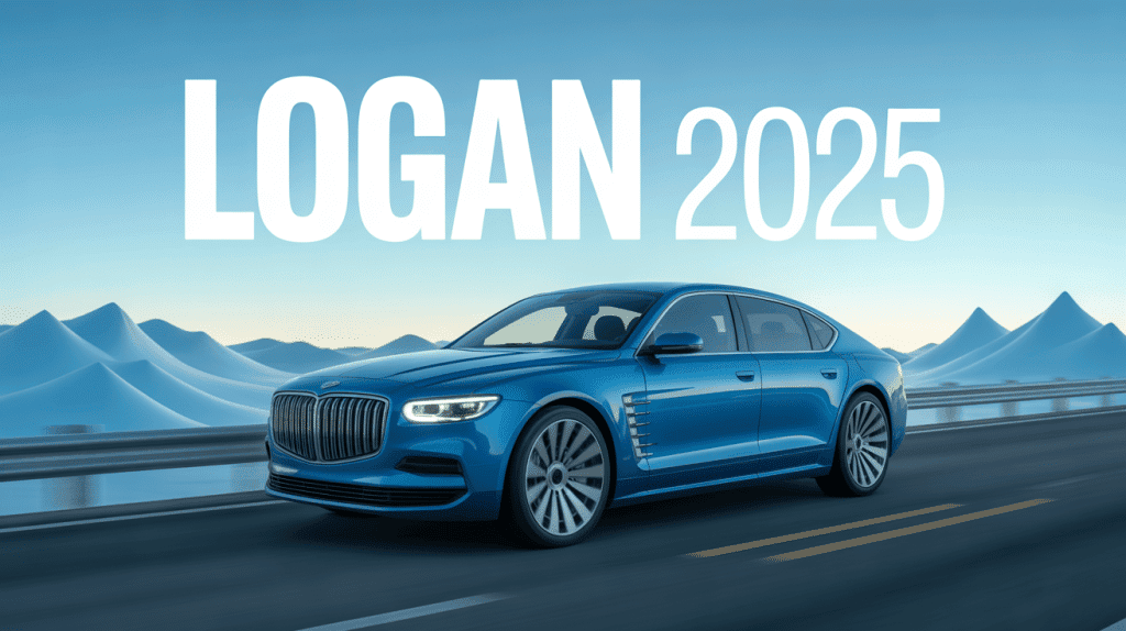 dacia logan 2025 berline moderne bleu métallisé avec phares led