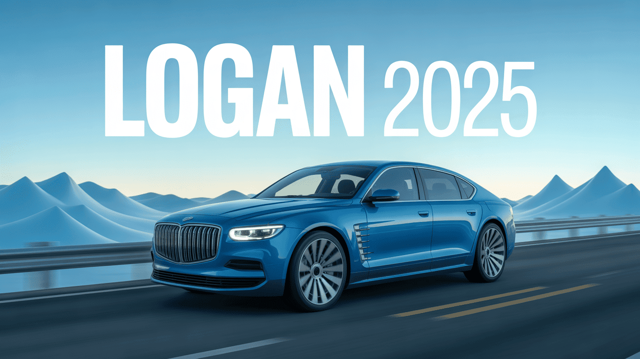 dacia logan 2025 berline moderne bleu métallisé avec phares led