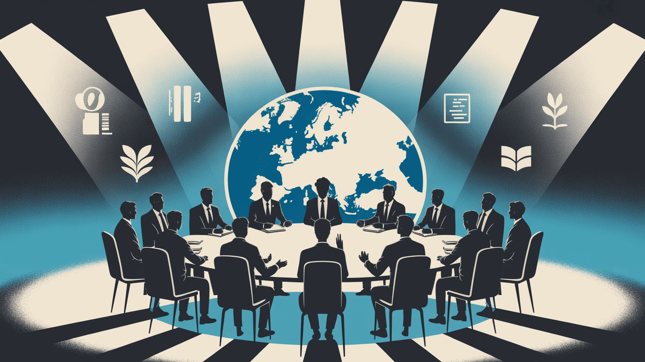 Débat stylisé landiste Europe table ronde