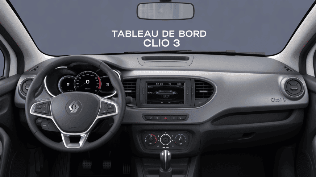vue détaillée tableau de bord de la clio 3 avec voyants