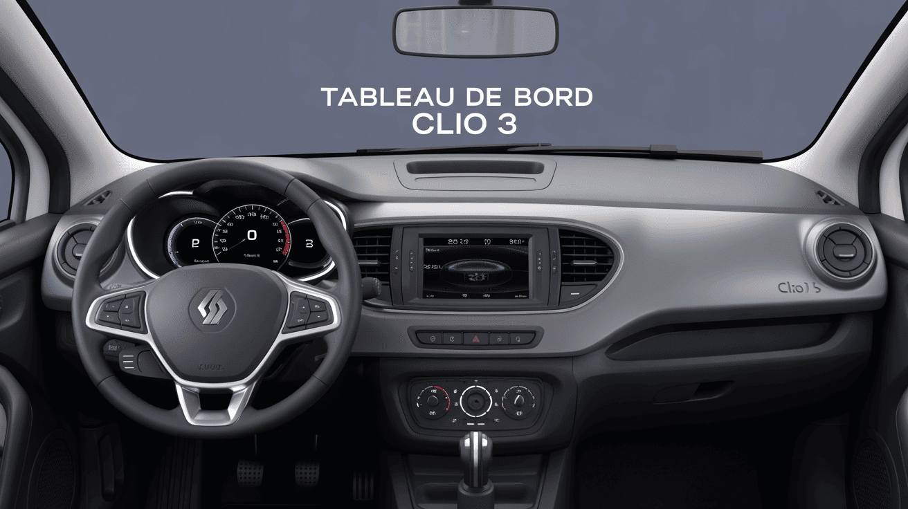 vue détaillée tableau de bord de la clio 3 avec voyants