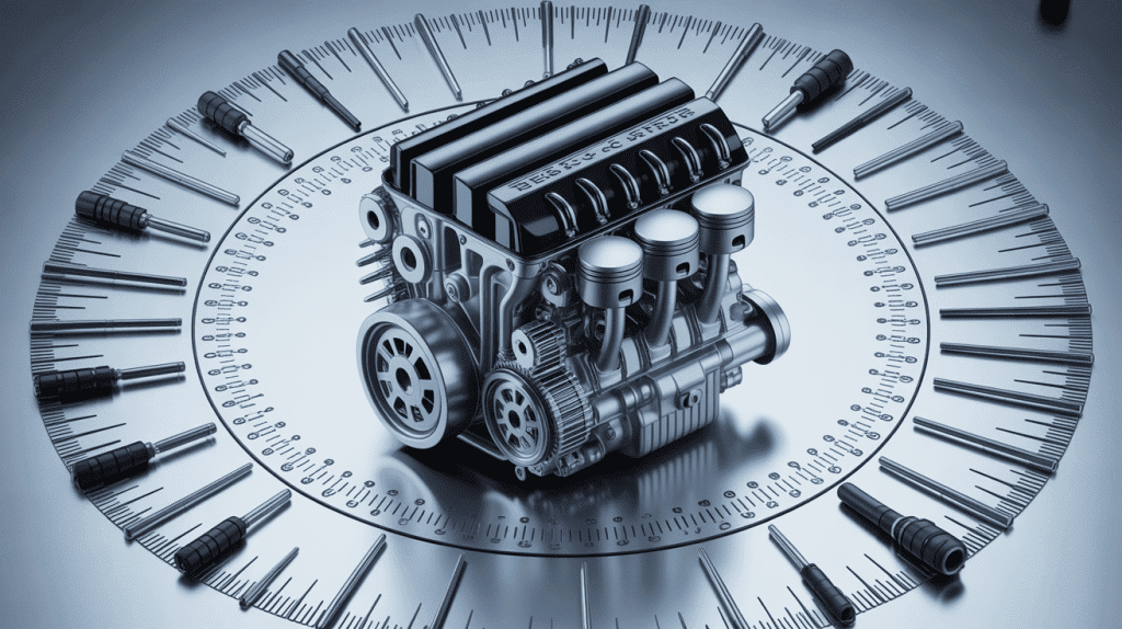 Moteur automobile et instruments avec texte tableau de conversion cc en cv