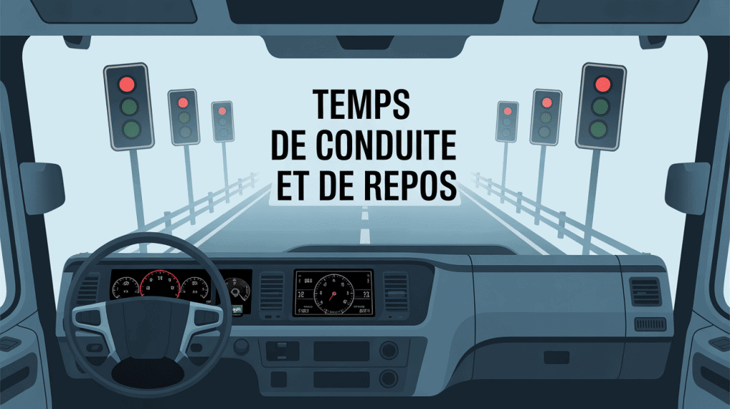 tableau : temps de conduite et de repos sur tableau de bord de camion