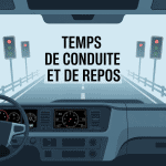 tableau : temps de conduite et de repos sur tableau de bord de camion