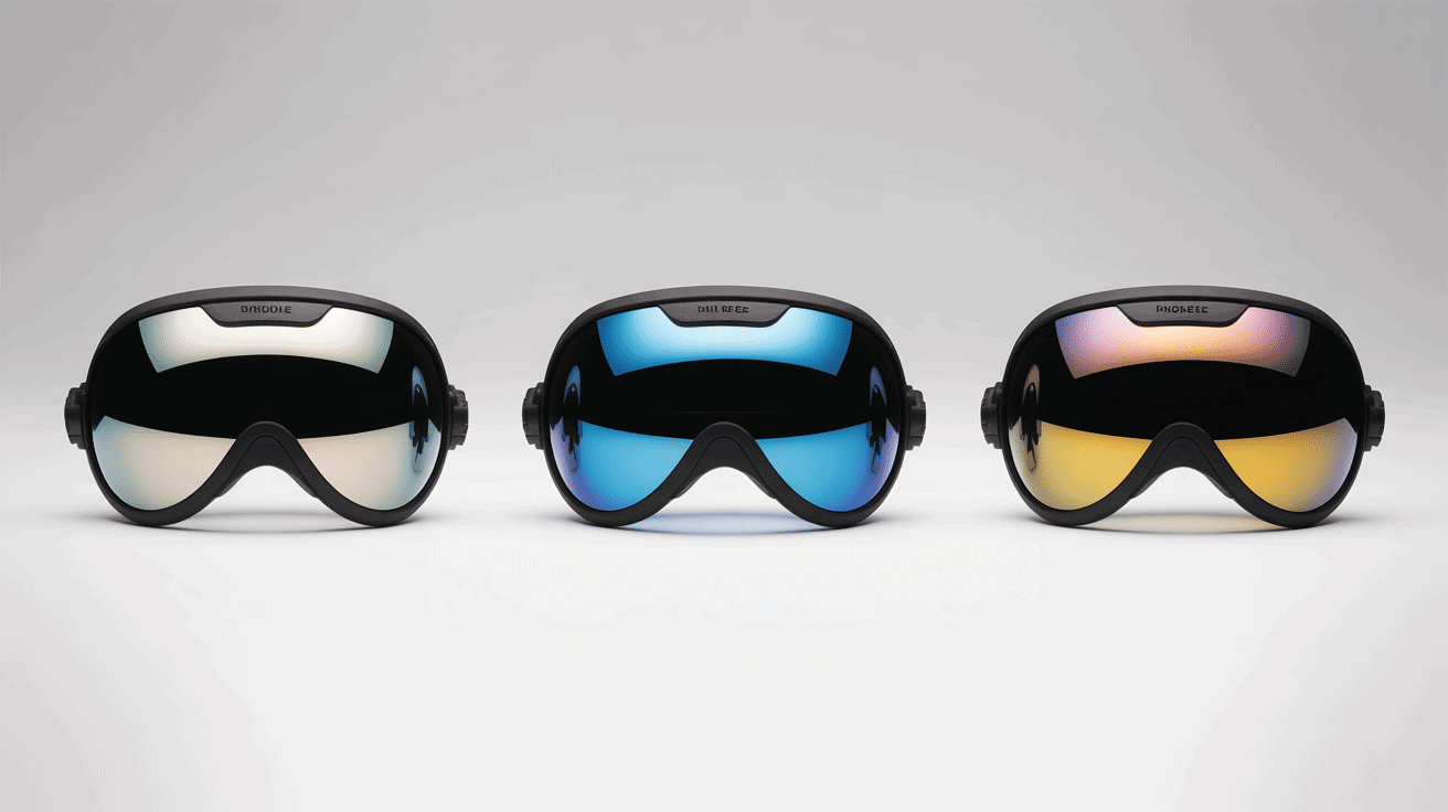 Trois visières iridium différentes couleurs