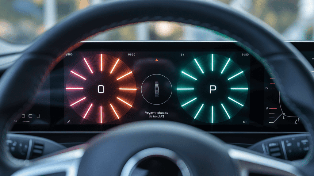 tableau de bord avec voyant audi a3 allumés