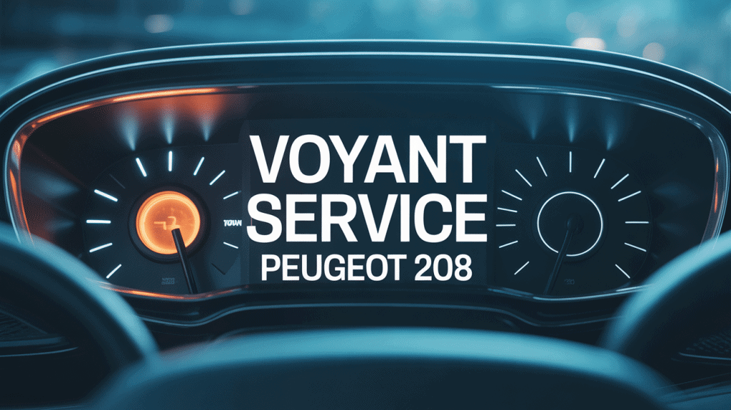 Voyant service 208 allumé sur tableau de bord éclairé