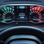 Voyants tableau de bord Peugeot 208 lumineux sur cockpit