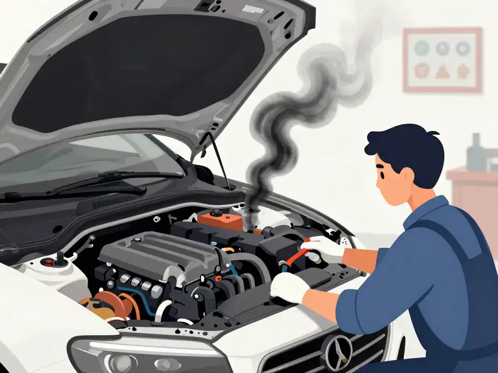 mécanicien diagnostic blacks smokes moteur échappement