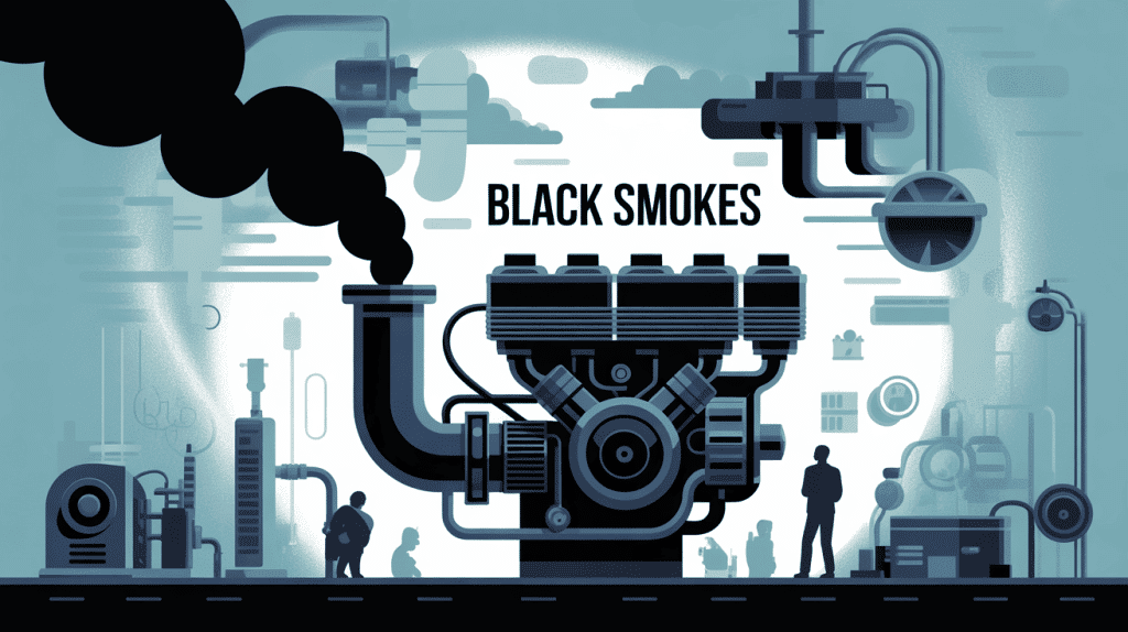 illustration blacks smokes moteur échappement ambiance diagnostic