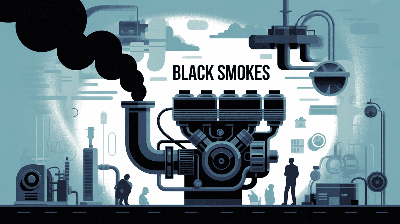 illustration blacks smokes moteur échappement ambiance diagnostic