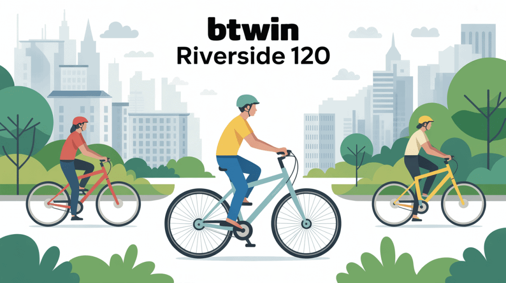btwin riverside 120 illustration vélo ville et parc