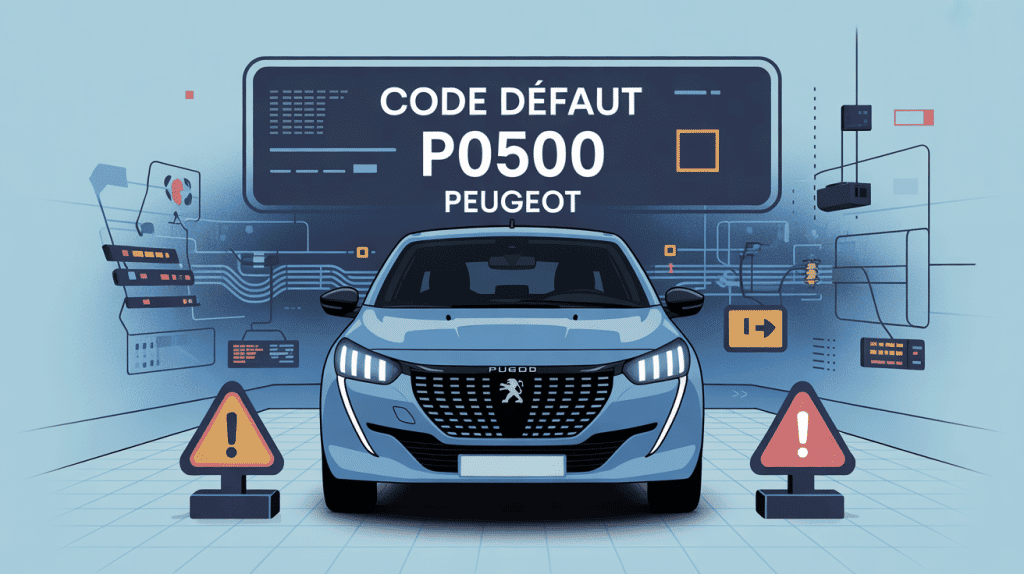 Illustration du code défaut p0500 peugeot sur véhicule