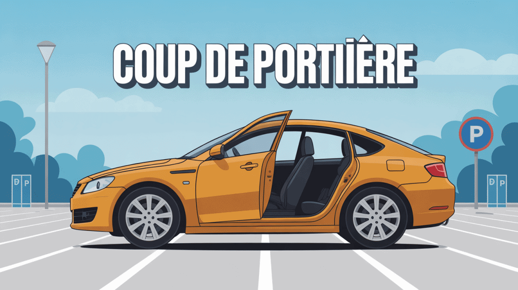 illustration coup de portiere voiture parking