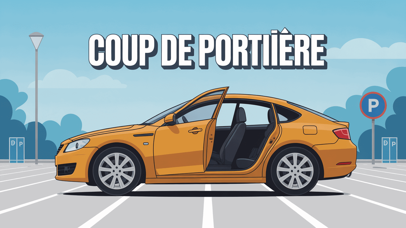 illustration coup de portiere voiture parking