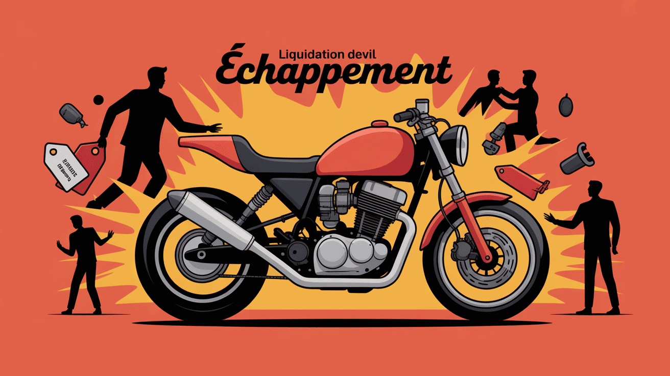 devil echappement liquidation illustration vectorielle moto auto