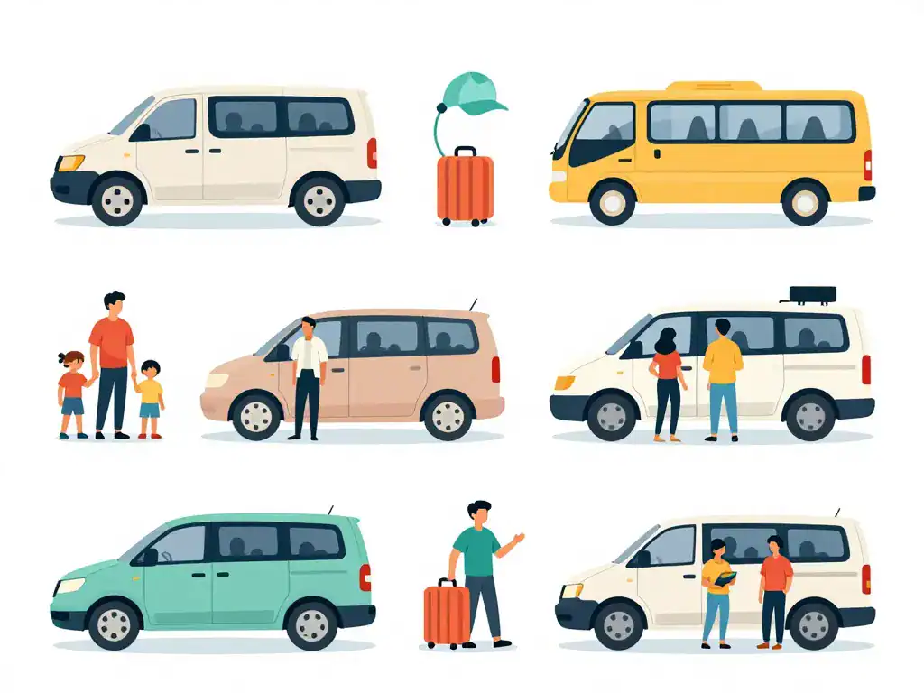 Différents minibus location 9 places Leclerc options