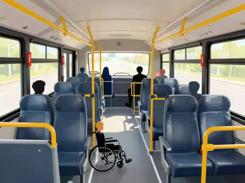 intérieur d’un bus montrant les facteurs du nombre de place dans un bus