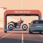 porte moto attelage fixé sur voiture, transport sécurisé