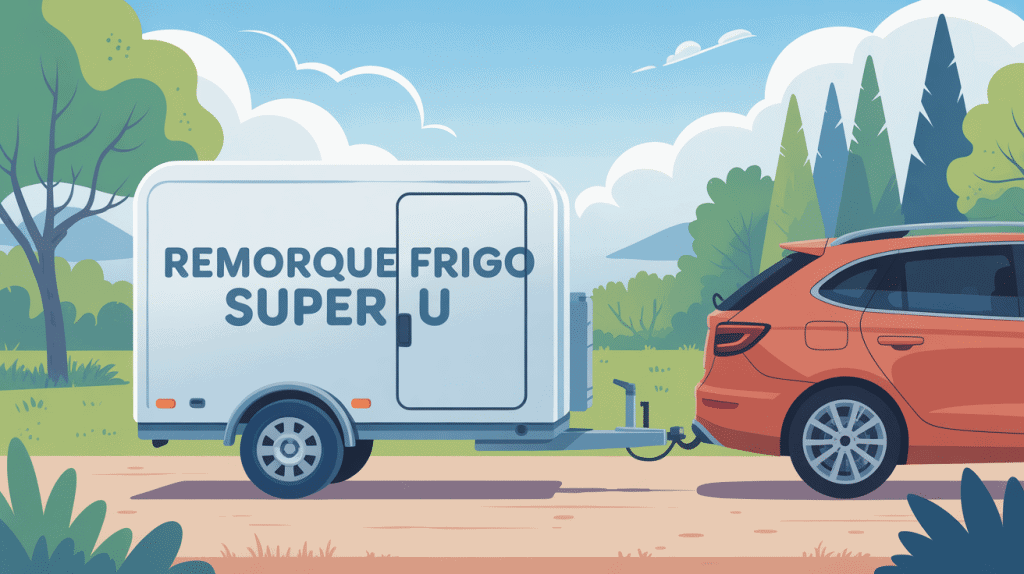 remorque frigo super u attachée à une voiture lors d’un événement estival