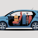 illustration voiture siège rabattable plancher plat espace modulable