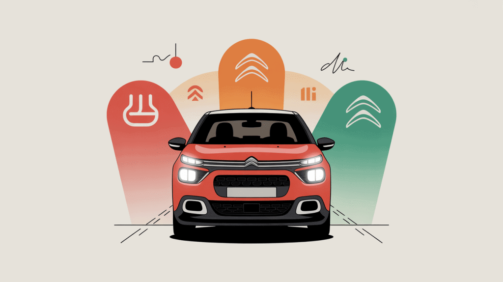 illustration voyant citroën c3 signification symboles tableau bord